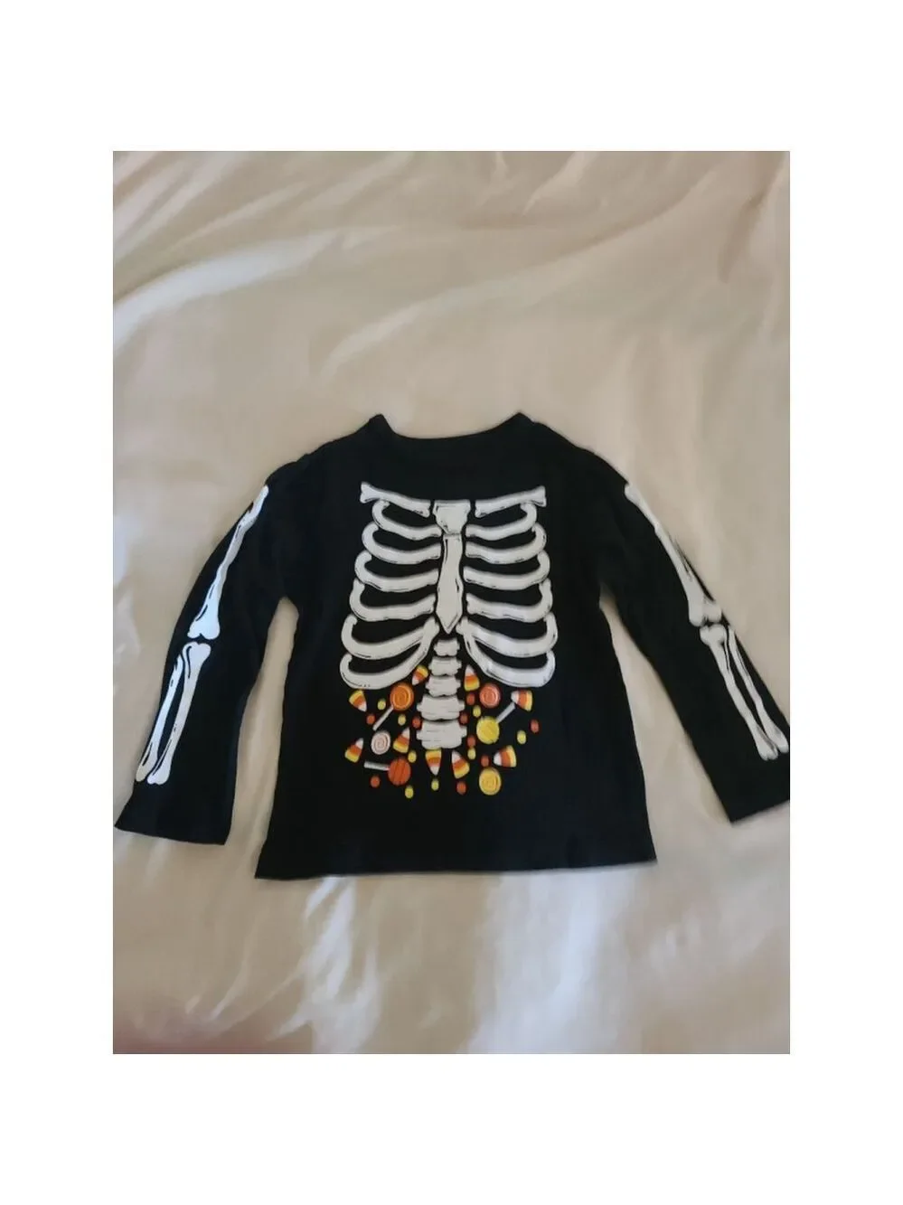 The Children's Place Black Skeleton Tee Boys M